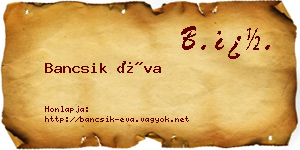 Bancsik Éva névjegykártya